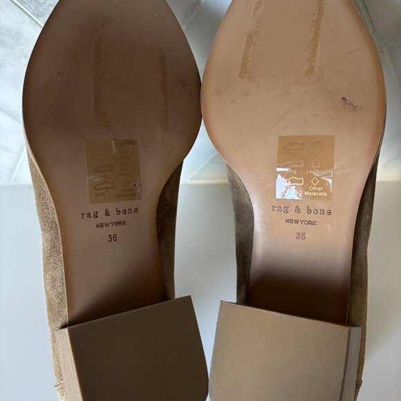 Rag & Bone Size 35/4.5 Brown Gray Grey Ankle Boot Pull On Rover Chelsea Boot - Picture 8 of 10